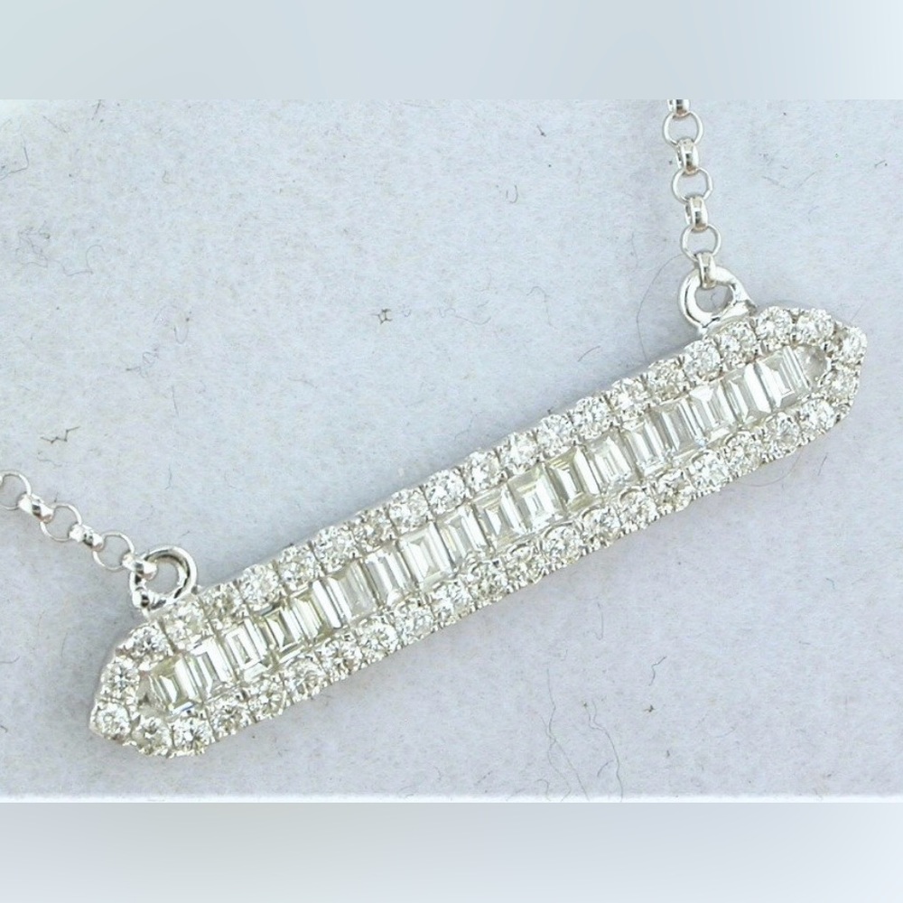 14k diamond bar necklace